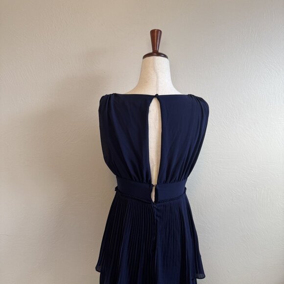 Lulus Blue Tiered Plunge Pleated Maxi Dress Size XS - Picture 6 of 8